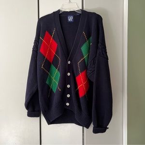 Vintage 90’s Gap Argyle Cardigan Sweater